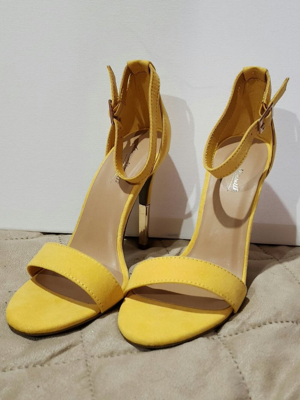 Yellow 4in Strappy Heels